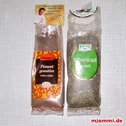 das Bohnenkraut, das Piment, 