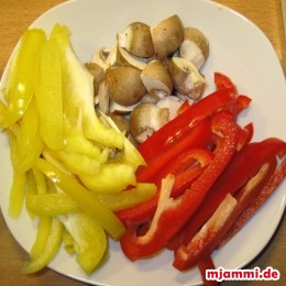 Gemüse putzen.