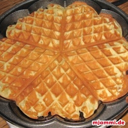 Anschließend wie Waffeln backen.
